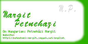 margit petnehazi business card